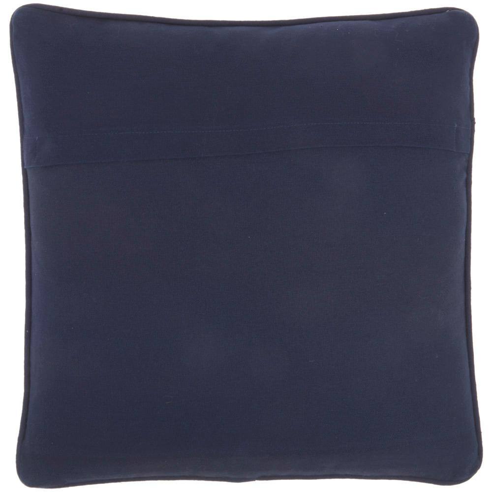Ivory and Indigo Embroidered Square Throw Pillow Set