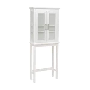 Tempe Space Saver 26 in. W x 67.13 in. H x 10.25 in. D White Over The Toilet Storage with Shelves