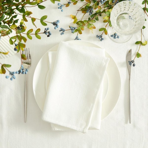 Villeroy & Boch Bristow Solid Texture Napkins, Set of 6, White - 20"W x 20"L
