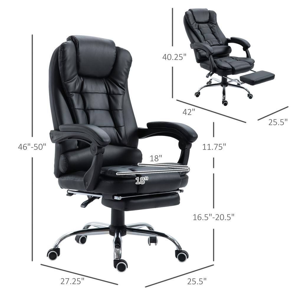 Black PU Leather High Back Ergonomic Executive Swivel Chair