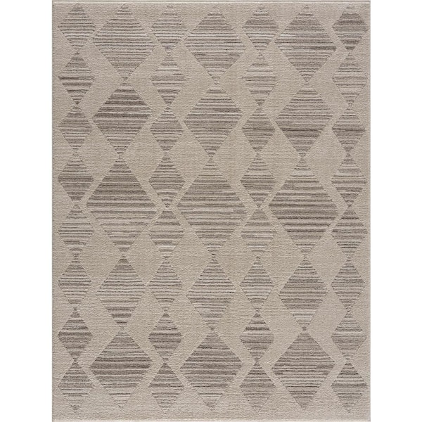 Nalu Ivory Beige 8 ft. x 10 ft. Area Rug