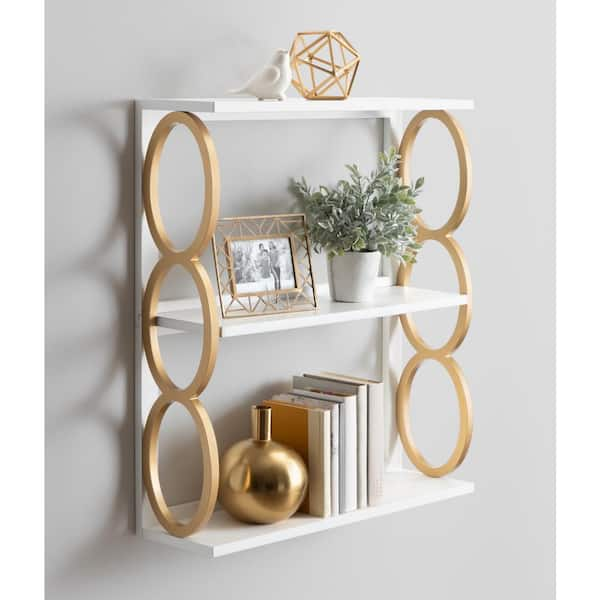 24 x 3.5 2pc Decorative Wall Shelf Set White - Kate & Laurel All Things Decor