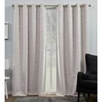 Burke Blush Solid Blackout Grommet Top Curtain, 52 in. W x 84 in. L (Set of 2)