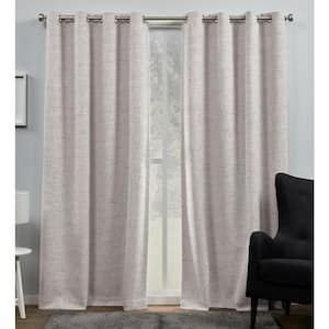 Burke Blush Solid Blackout Grommet Top Curtain, 52 in. W x 96 in. L (Set of 2)