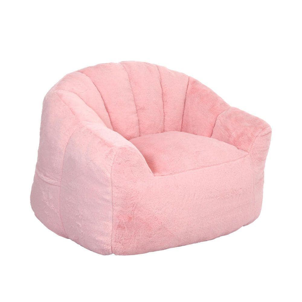 Tufted Bean Bag Chair with 1 Ottoman and Soft Memory Foam, Fluffy