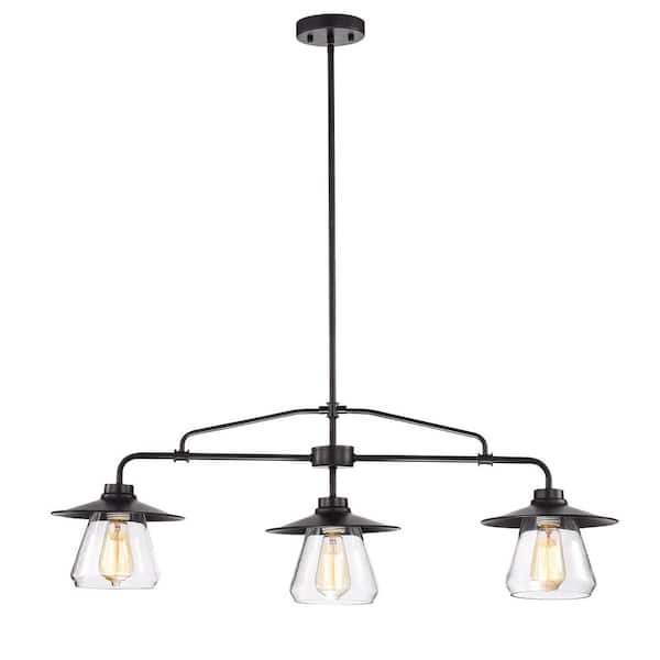 3 Lamp Matte Black Chandelier With, Home Depot Chandelier Glass Lamp Shades