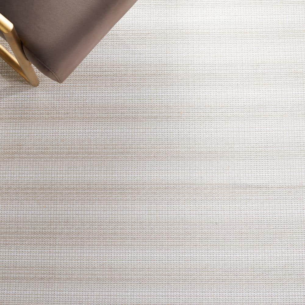 Augustine Ivory/Beige Striped Synthetic 2' x 9' Runner Rug