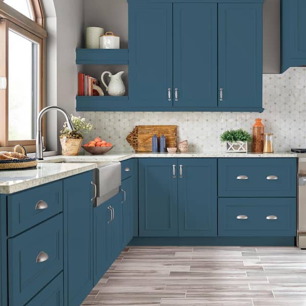 1 gal. #S490-7 Superior Blue Semi-Gloss Enamel Interior/Exterior Cabinet, Door & Trim Paint