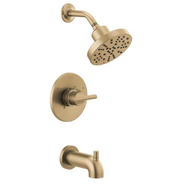 Delta Nicoli Single-Handle 5-Spray Tub and Shower Faucet with H2OKinetic Technology in Champagne Bronze (Valve Included)