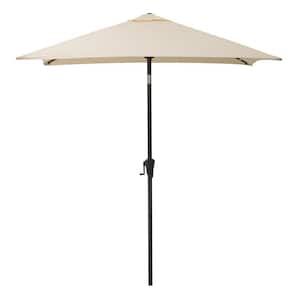 9 ft. Steel Market Square Tilting Patio Umbrella in Warm White