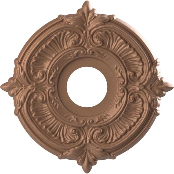 Ekena Millwork 13" O.D. x 3-1/2" I.D. x 3/4" P Attica Thermoformed PVC Ceiling Medallion (Fits Canopies up to 5") in Aged Copper