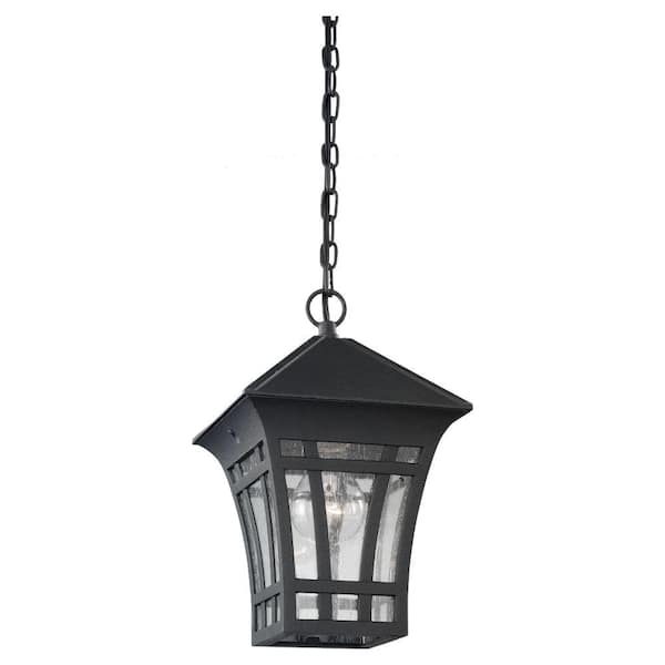 Generation Lighting Herrington 1-Light Black Outdoor Hanging Pendant Fixture