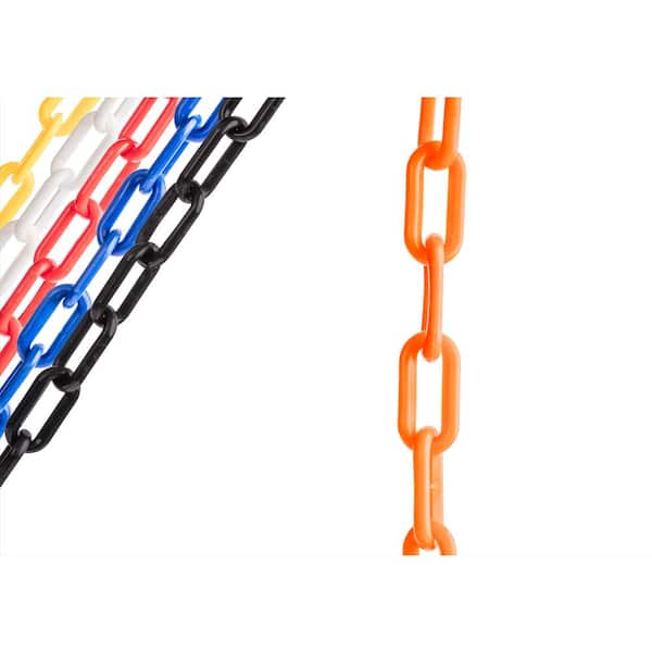 USW 2 in. x 100 ft. Orange Plastic Chain Featuring SunShield UV Protection