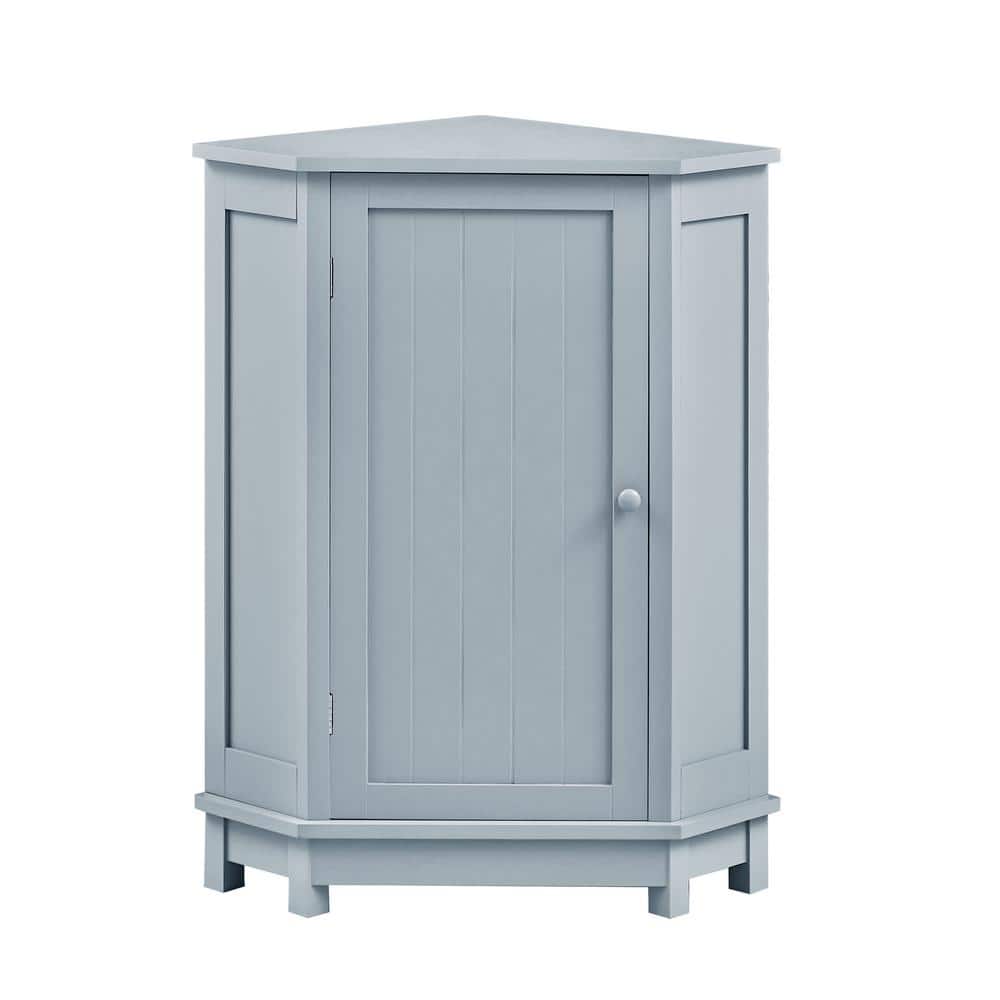 17.5 in. W x 17.5 in. D x 31.5 in. H Blue MDF Triangle Corner Storage Linen