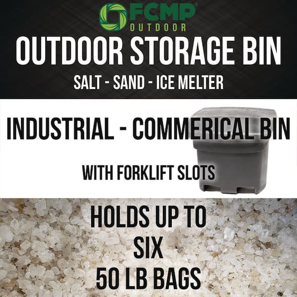 5 cu. ft. Outdoor Sand and Salt Storage Bin in Black