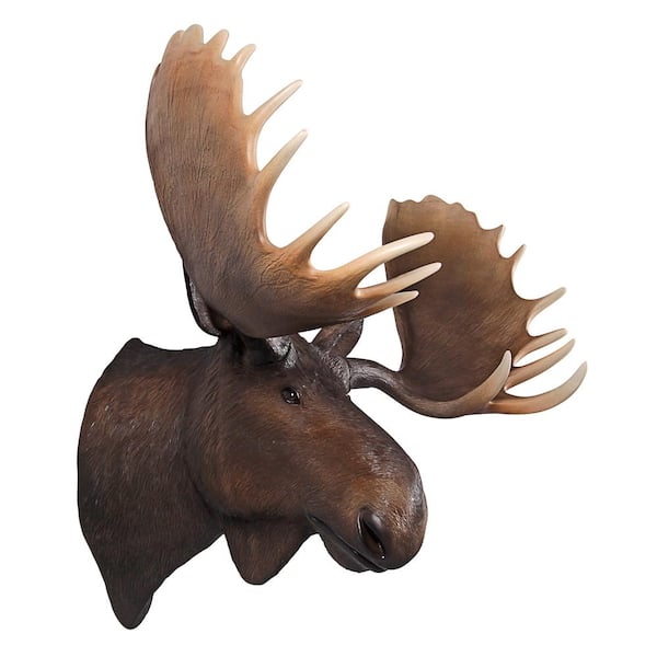 North American Moose Head Bust Wall Hanging Sculture Animal Moose Art Lifelike 