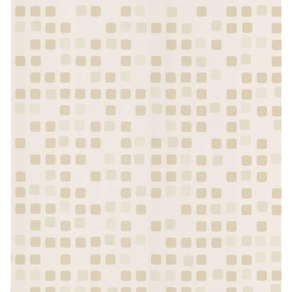 Brewster Kitchen and Bath Resource II Cream Sea Glass Tile Wallpaper Sample