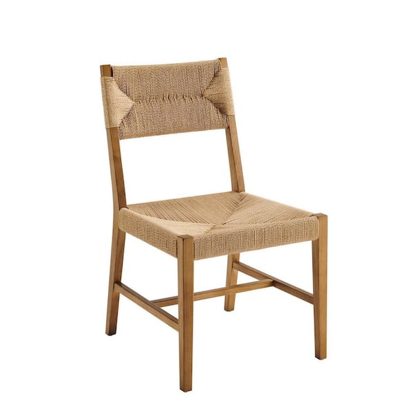 A & B Home Transitional Magy Natural Side Chair with Woven Rattan 48391