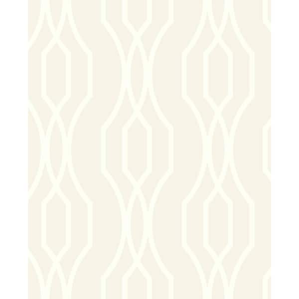 A-Street Prints 8 in. x 10 in. Coventry Eggshell Trellis Wallpaper Sample