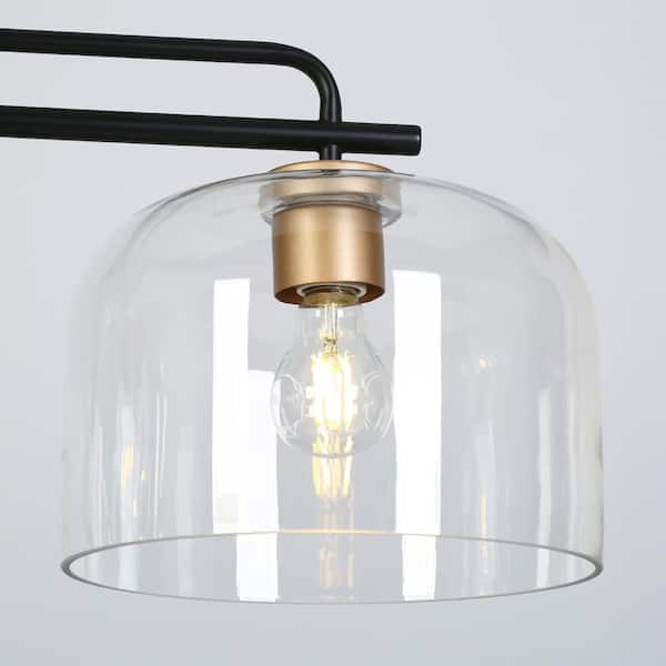 Zevni Modern Industrial 43.3 in. 3-Light Linear Black Pendant