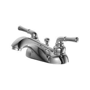 Prestige Collection 4 in. Centerset 2-Handle Bathroom Faucet with 50/50 Pop-up in Chrome