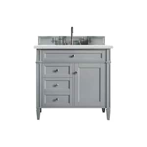 Brittany 36.0 in. W x 23.5 in. D x 34 in. H Bathroom Vanity in Urban Gray with Ethereal Noctis Quartz Top