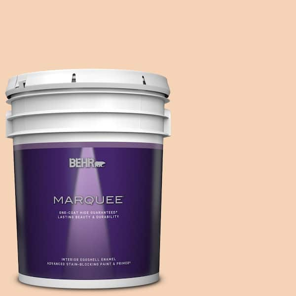 BEHR MARQUEE 5 gal. #280C-2 Serene Peach Eggshell Enamel Interior Paint &  Primer 245005 - The Home Depot