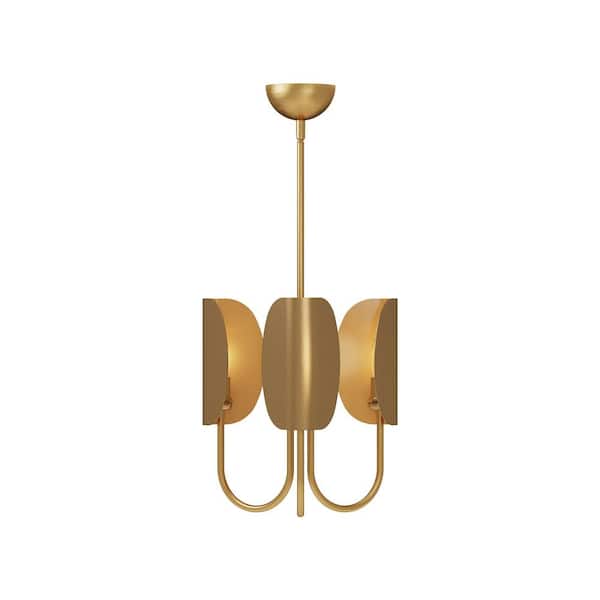 ALORA MOOD Seno 15 in. 3 Light 60-Watt Aged Gold Chandelier