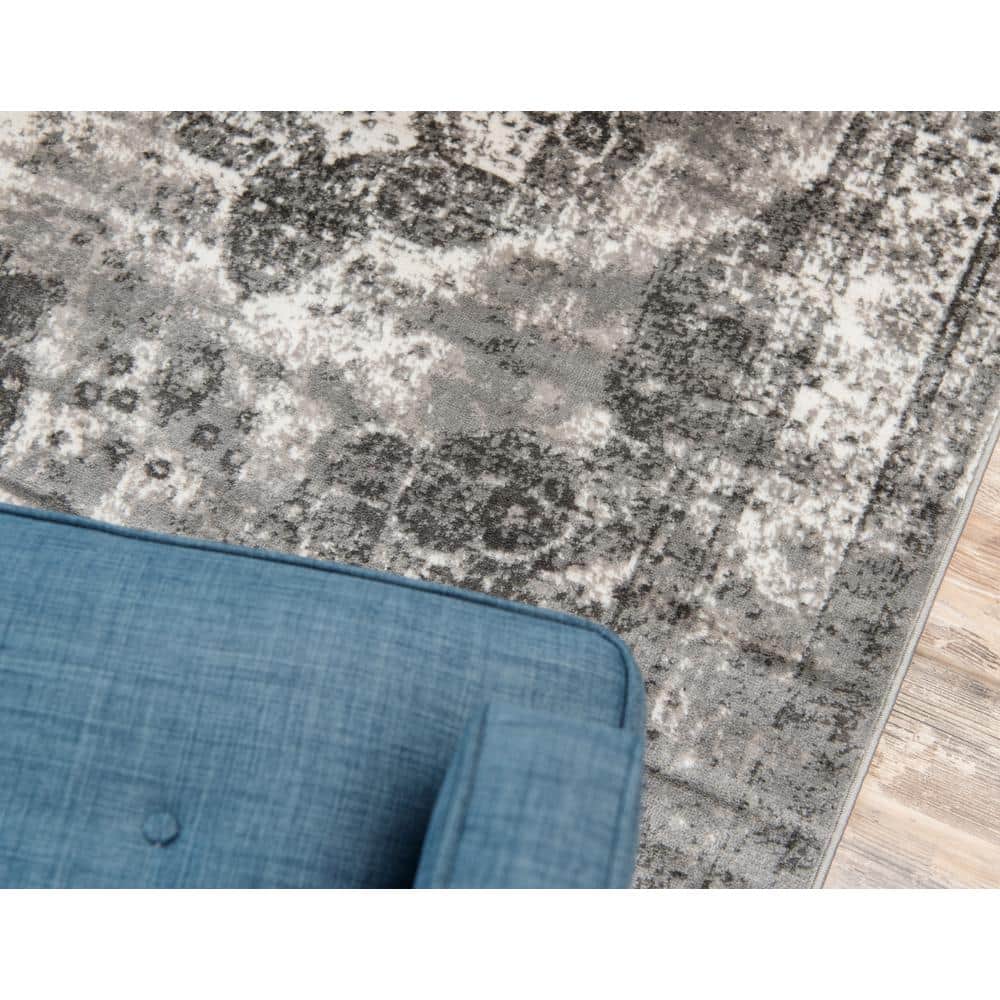 Salle Garnier Sofia 9' x 12' Rectangular Gray Indoor Area Rug