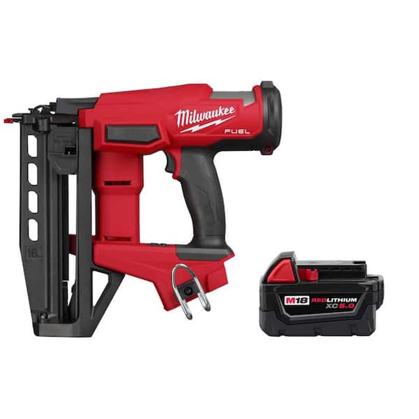 Milwaukee M18 FUEL 18V Gen ll 16-Gauge Straight Finish Nailer and M18 5 ...