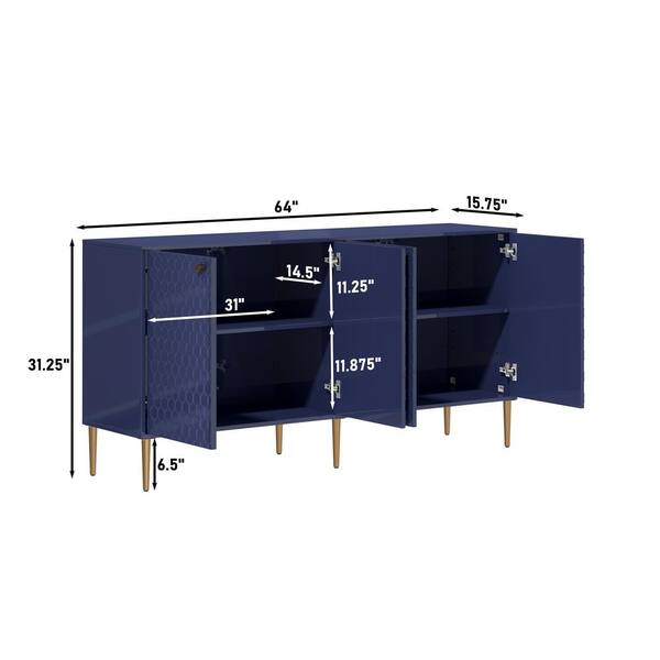 Clihome 15.75-in W x 31.25-in H Mdf Navy Freestanding Utility Storage Cabinet