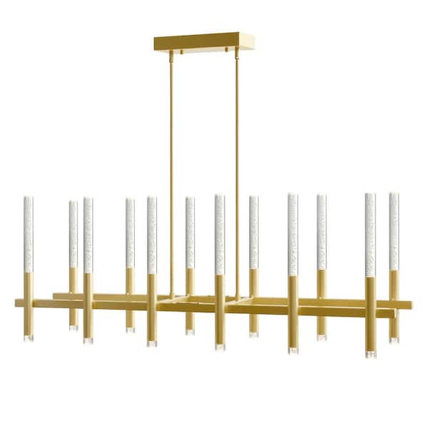 Dragonswatch 12-Light Integrated LED Satin Gold Chandelier