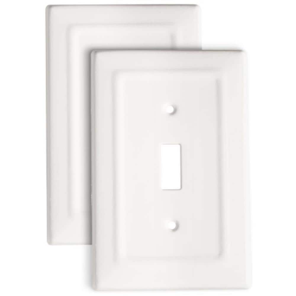 Classic White Metal 1-Gang Toggle Wall Plate Cover