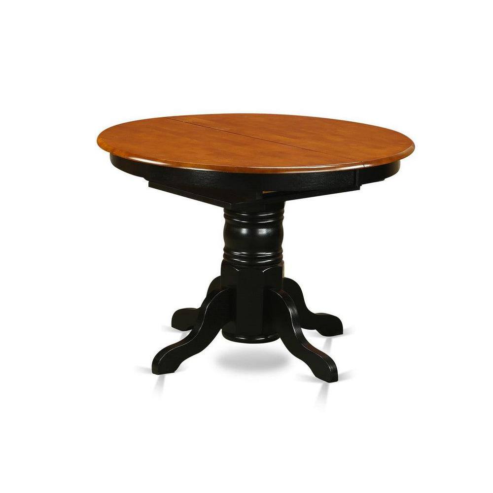 Black and Cherry Oval Wood Dining Set with 4 Chairs