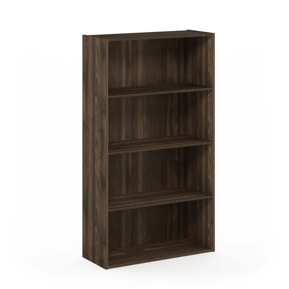 Columbia Walnut 4-Tier Engineered Wood Open Shelf Bookcase