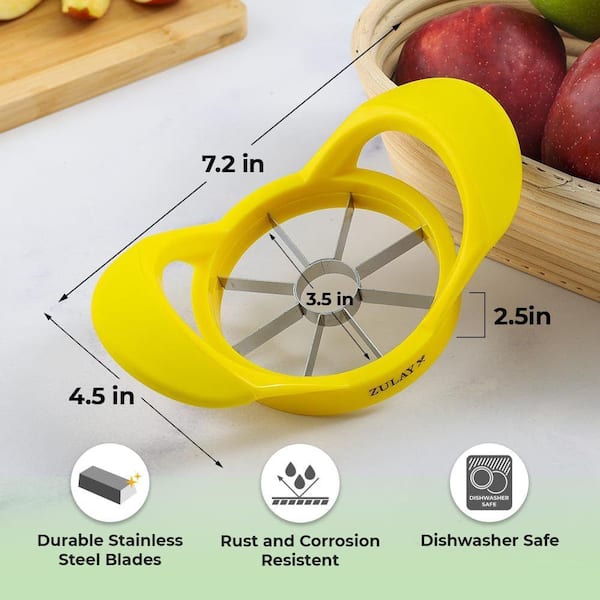 Zulay Kitchen Apple Slicer and Corer - Yellow Z-APPL-SLCR-PLSTC 