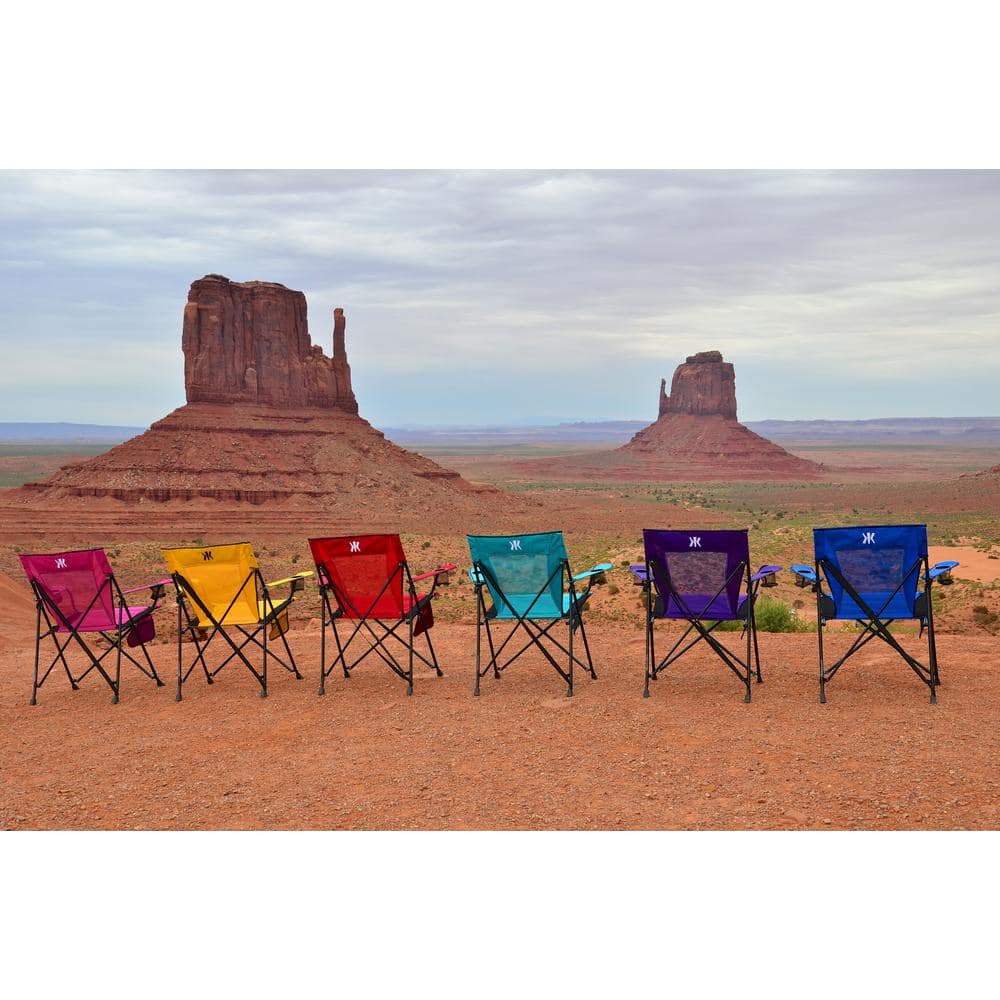 Maldives Blue Dual Lock Folding Camp Chair with Cup Holders