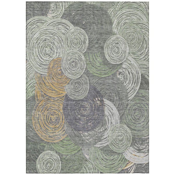 Chantille Machine Washable Indoor/Outdoor Abstract ACN2267 Green 2 ft. 6 in. x 3 ft. 10 in. Area Rug