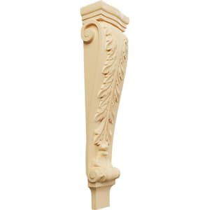 4-1/4 in. x 6-3/4 in. x 27-1/2 in. Unfinished Wood Maple Extra Large Acanthus Pilaster Corbel