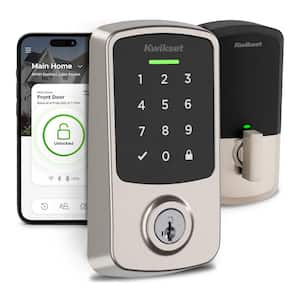 Aura Reach Satin Nickel Bluetooth + Matter Over Thread Enabled Smart Lock Deadbolt with Smart Home Integration