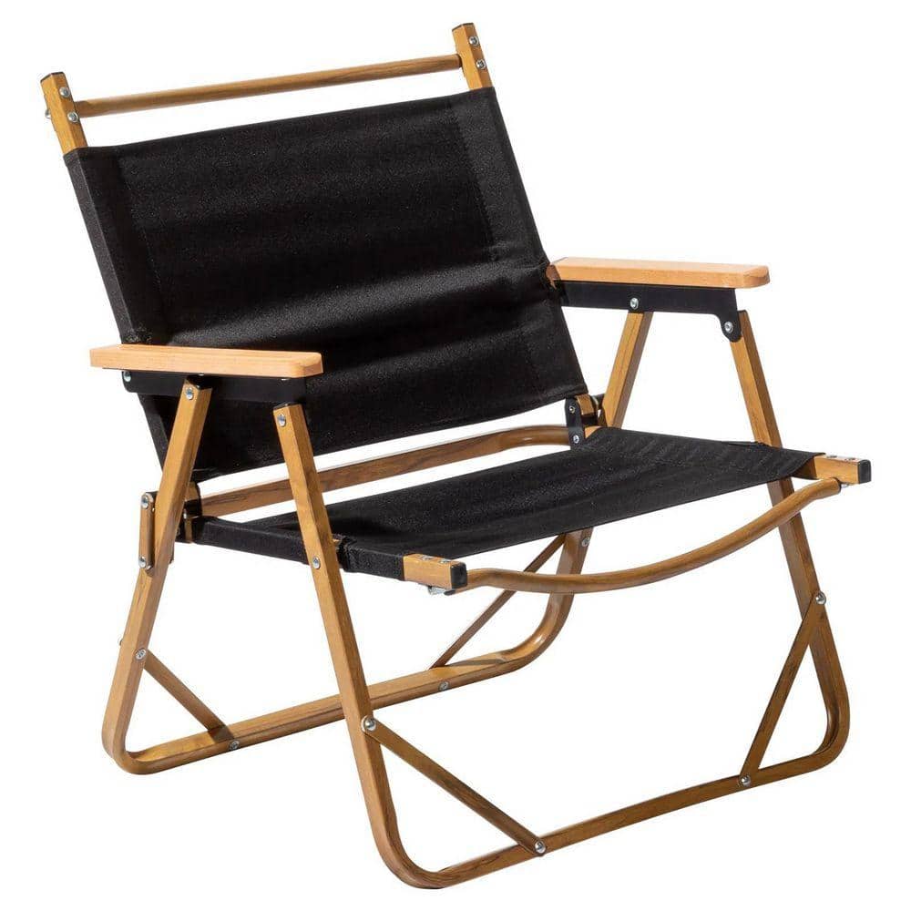 Portable Camping Chair-Lightweight Aluminum Frame, 600D Oxford Fabric, Holds 100kg for Outdoor, Picnic, Beach (Black) price history on PriceWatchPro