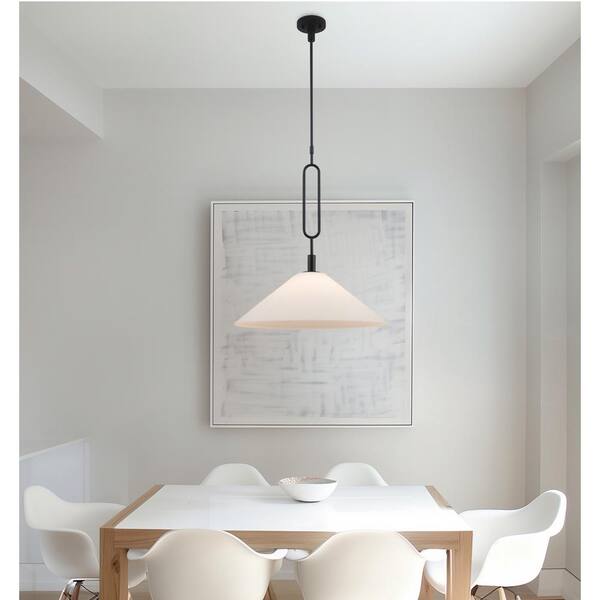 Bel Air Lighting Lumidrop 22 in. 1-Light Black Hanging Pendant