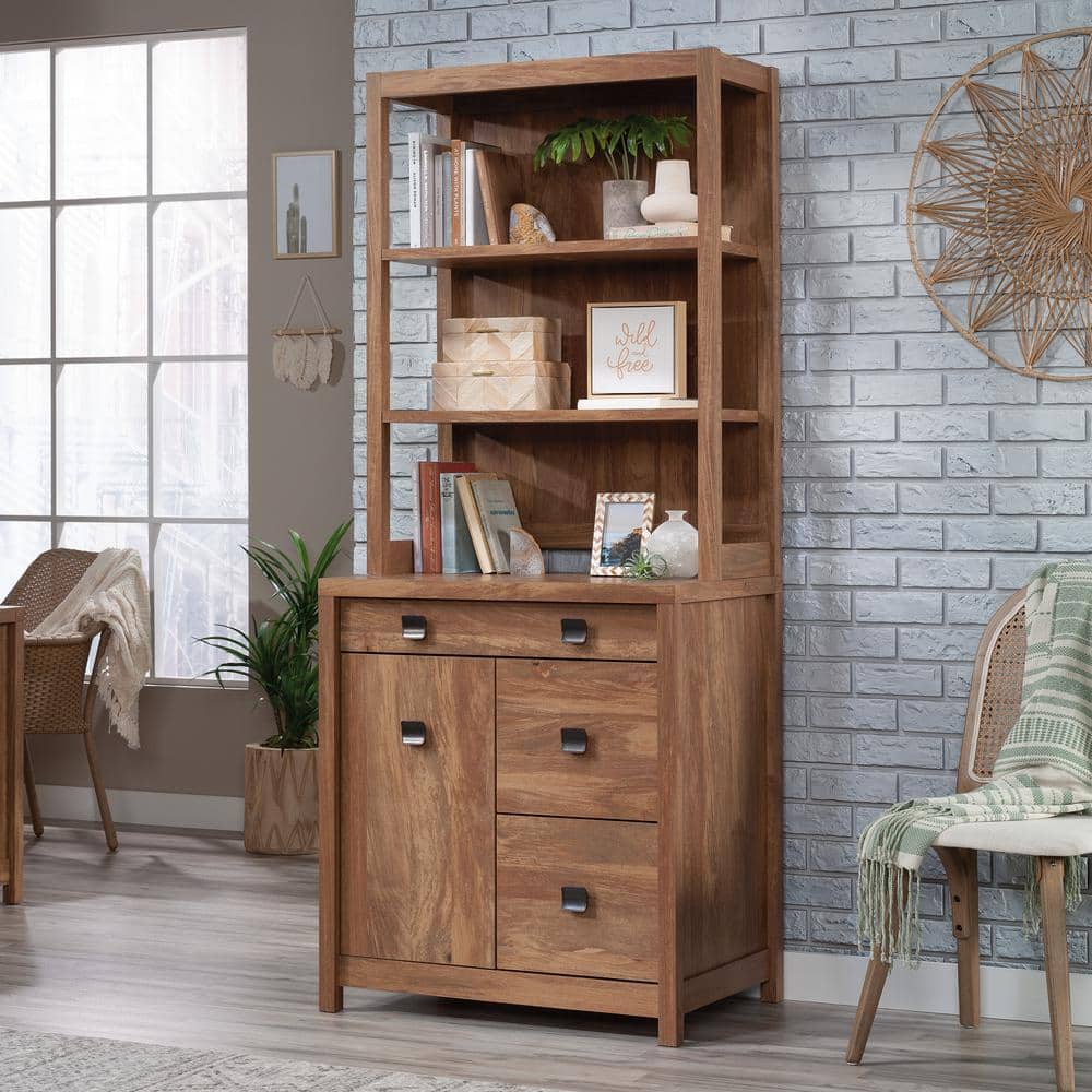 Sindoori Mango Adjustable Brown Engineered Wood Library Hutch