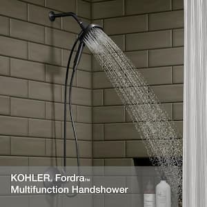 Fordra 3-Spray Patterns with 1.75 GPM 5.375 in. Wall Mount Handheld Shower Head in Matte Black