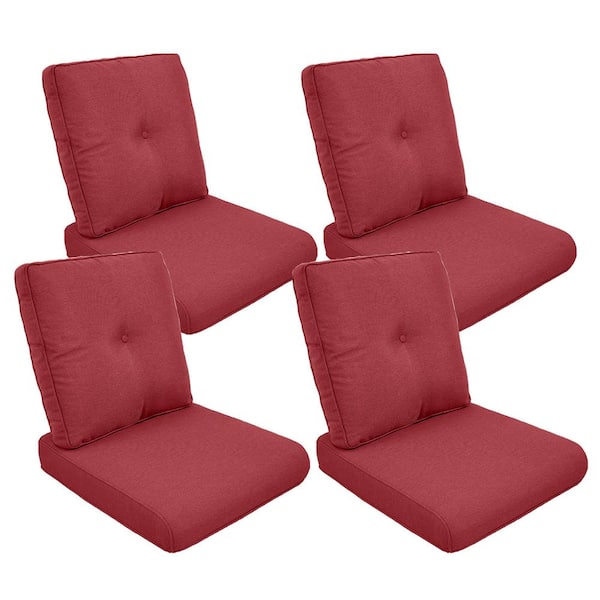 ArcoBay 22 in. x 25 in. x 4 in. 8-Piece Deep Seating Outdoor Lounge Chair Replacement Cushion Set in Red