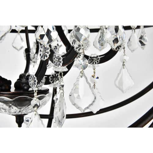 Timeless Home 20 in. 5-Light Dark Bronze Pendant Light, Bulbs Not Included Lighting