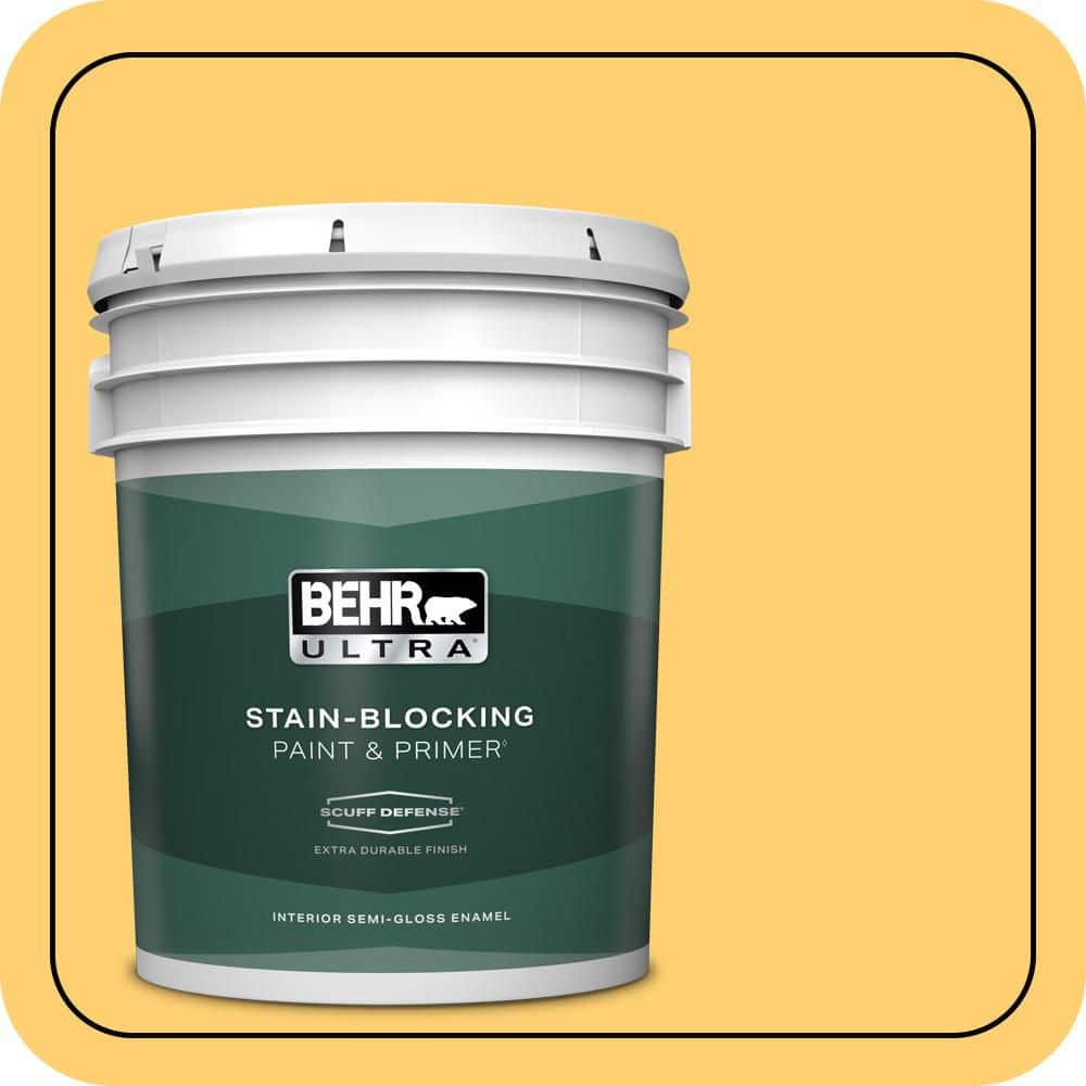 5 gal. #320B-6 Mellow Yellow Extra Durable Semi-Gloss Enamel Interior Paint & Primer price history on PriceWatchPro