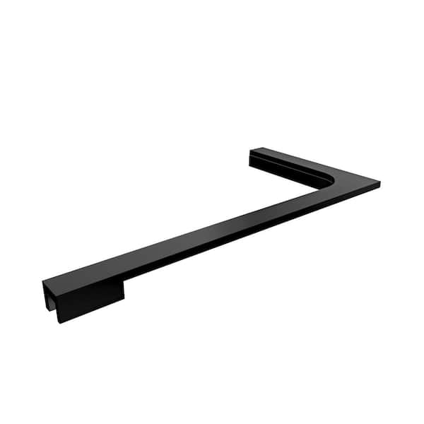 DreamLine 8 in. L-Bar Support Brackets for 10 mm (3/8 in.) Glass in Matte Black (2-Pack)
