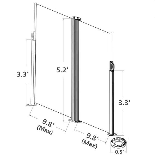 Patio Furniture & Accessories Umbrellas & Shade Abba Patio Retractable Double Folding Awning