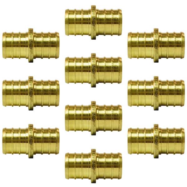 3/4 in. Brass PEX-B Barb Coupling (10-Pack)